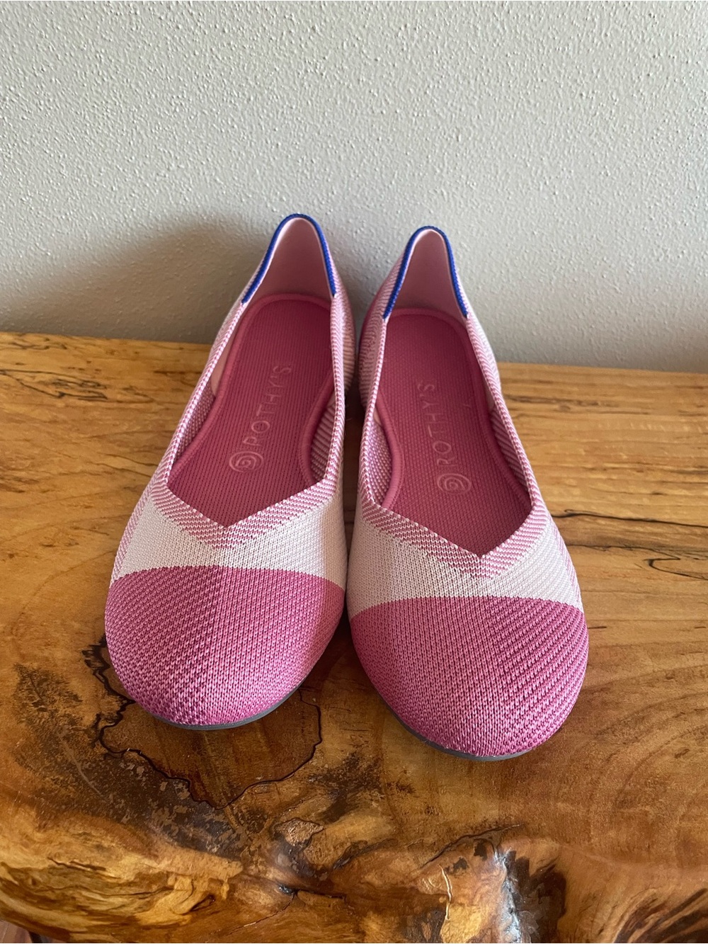 Rothy's limited edition pink cap-toe design ballet flats. - Picture 2 of 7
